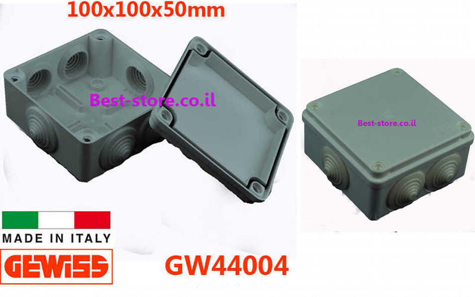 קופסת הסתעפות פטמות מרובעת GEWISS IP55 100x100x50mm