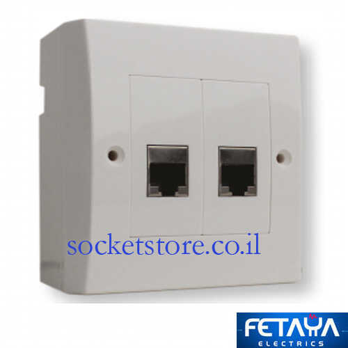 שקע רשת כפול cat5e התקנה על ומתחת לטיח Fetaya
