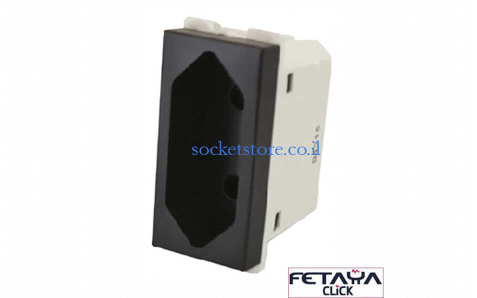 שקע דו פיני שחור מט Fetaya Click