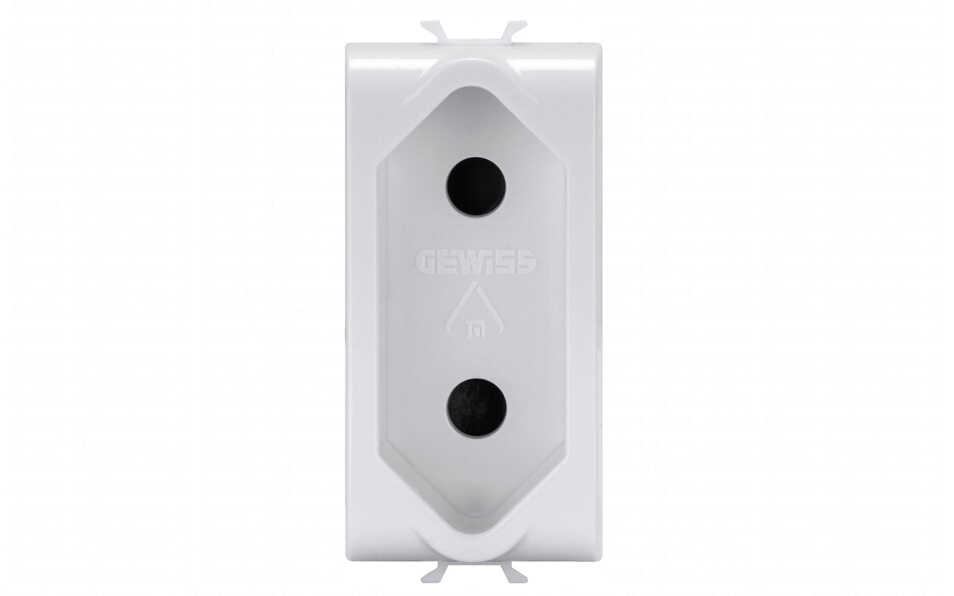 שקע חשמל דו פיני לבן Gewiss Chorus GW10282 1M