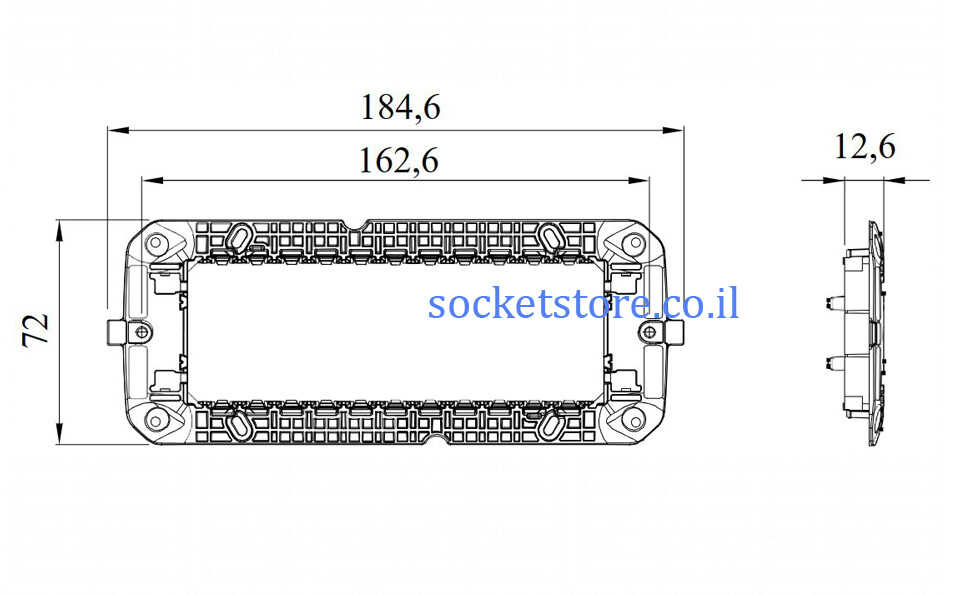 מתאם מלבני 6 מודול לסדרת Gewiss GW16806 Chorus