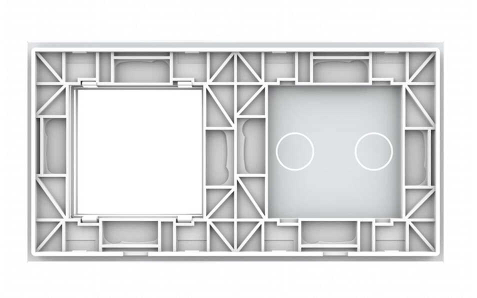 פאנל זכוכית לבנה שני מגעים ומסגרת LIVOLO EU דגם VL-C7-C2/SR-11