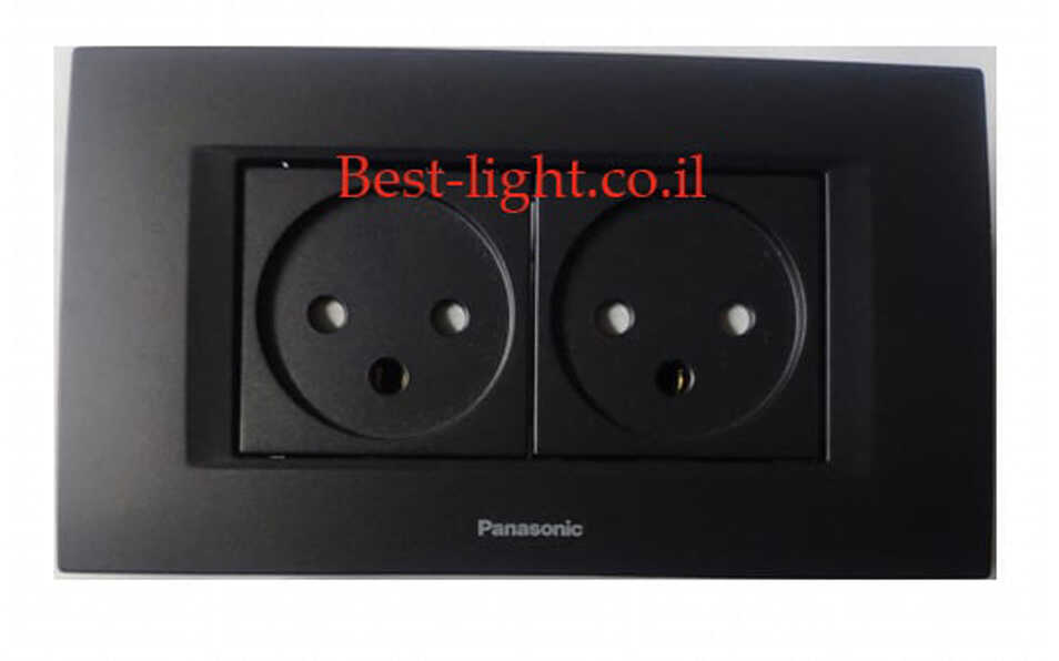 שקע כוח ישראלי כפול שחור Panasonic Thea Optima