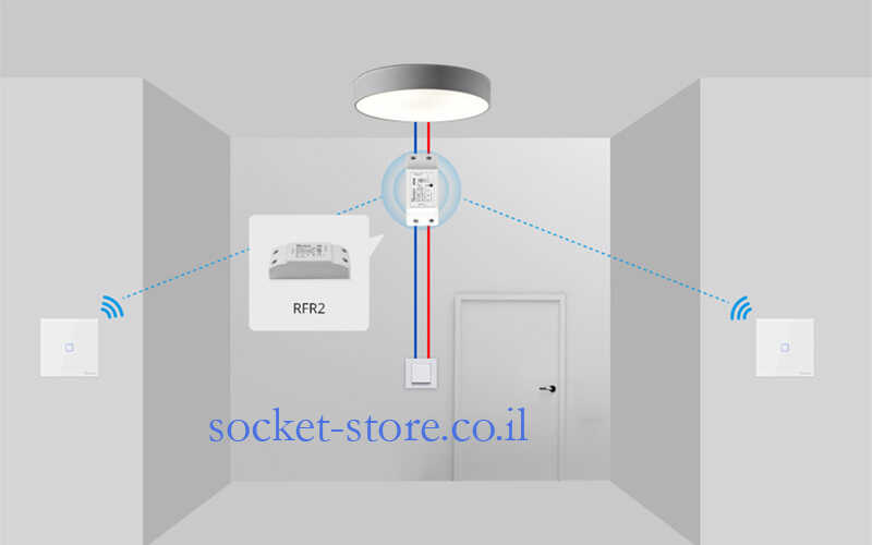 מפסק מגע יחיד נייד אלחוטי SONOFF RF 433MHz דגם T2EU1C-RF