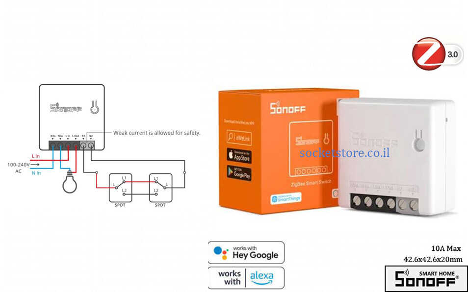דרייבר אלחוטי מיני SONOFF zigbee 3.0