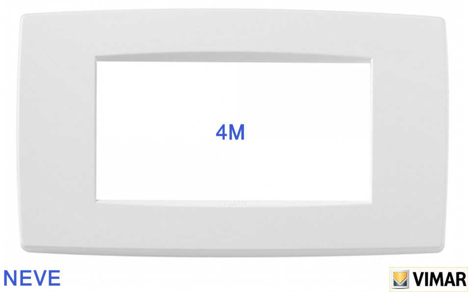מסגרת מלבנית לבנה 4 מודול VIMAR NEVE 09654.01