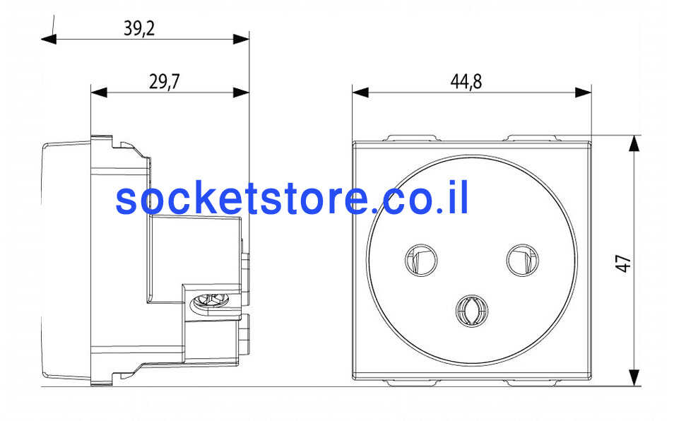 שקע כוח ישראלי לבן VIMAR NEVE UP 09240