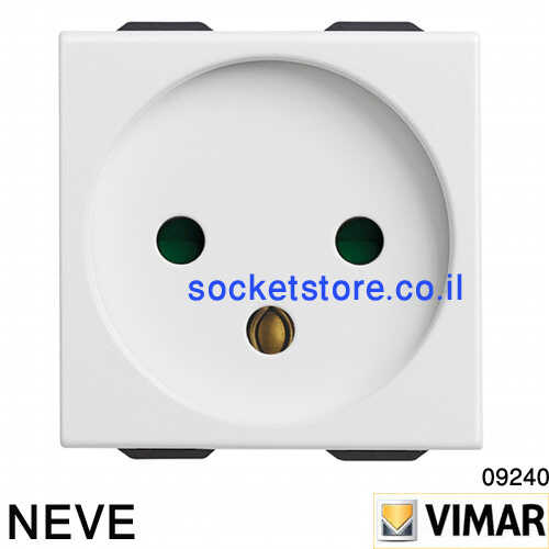 שקע כוח ישראלי לבן VIMAR NEVE UP 09240